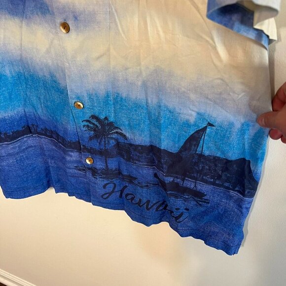 NWT Tommy Bahama Silk Hawaiian Sunset Tye-Dye Shirt XXL - Picture 2 of 6